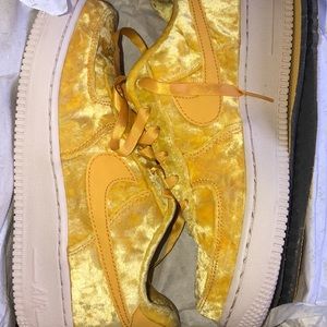 Nike Air Force 1s-  gold velvet